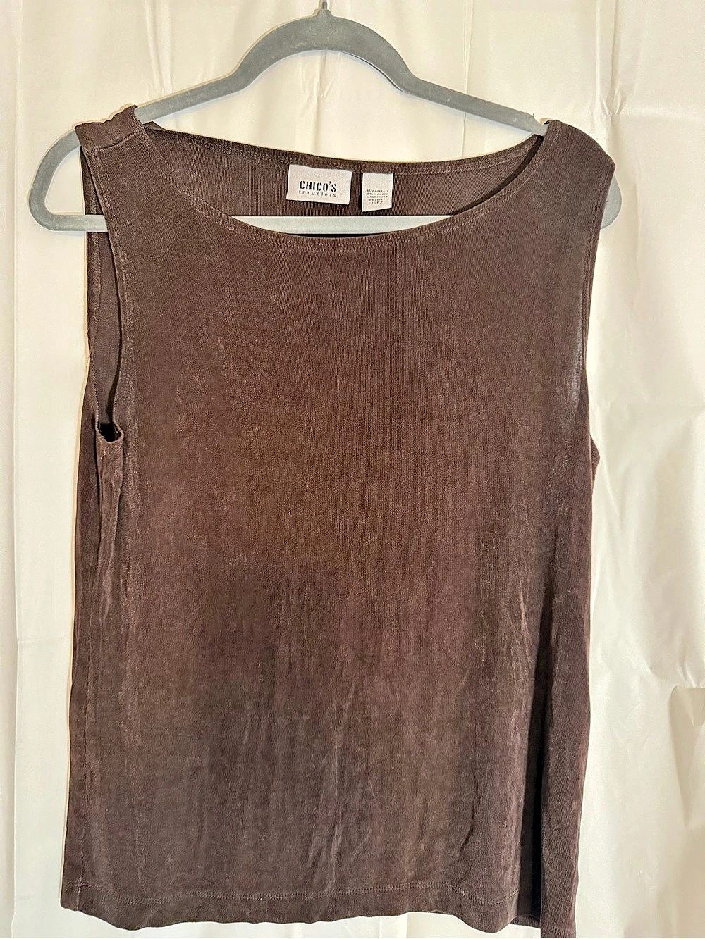 Chico's Travelers Scoop Neck Tank Top Brown Small